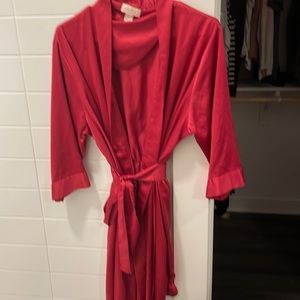 Womens silk red robe